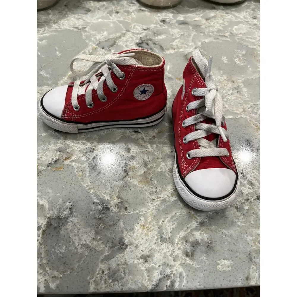 Converse Kids Chuck Taylor All Star High Top Shoes Red Size 7 Unisex Classic Kid